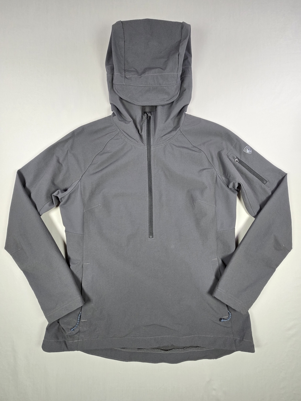KUHL Projekt Hooded Anorak Pullover Jacket Gray Sz M Gorpcore Trail Outdoor
